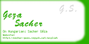 geza sacher business card